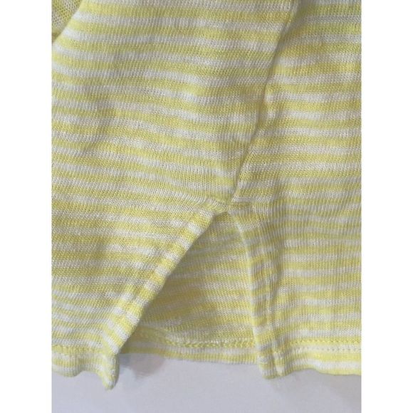 Chicos Womens Yellow Striped Linen Drop Shoulder Tunic Top Size 2 Large - Picture 6 of 10